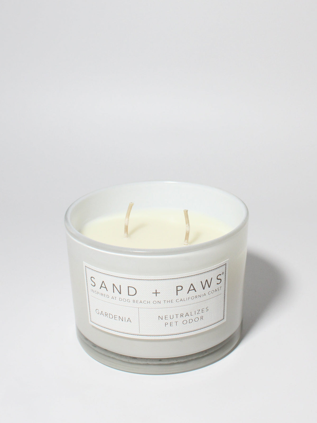 Premium Sand + Paws Gardenia 12 oz scented candle