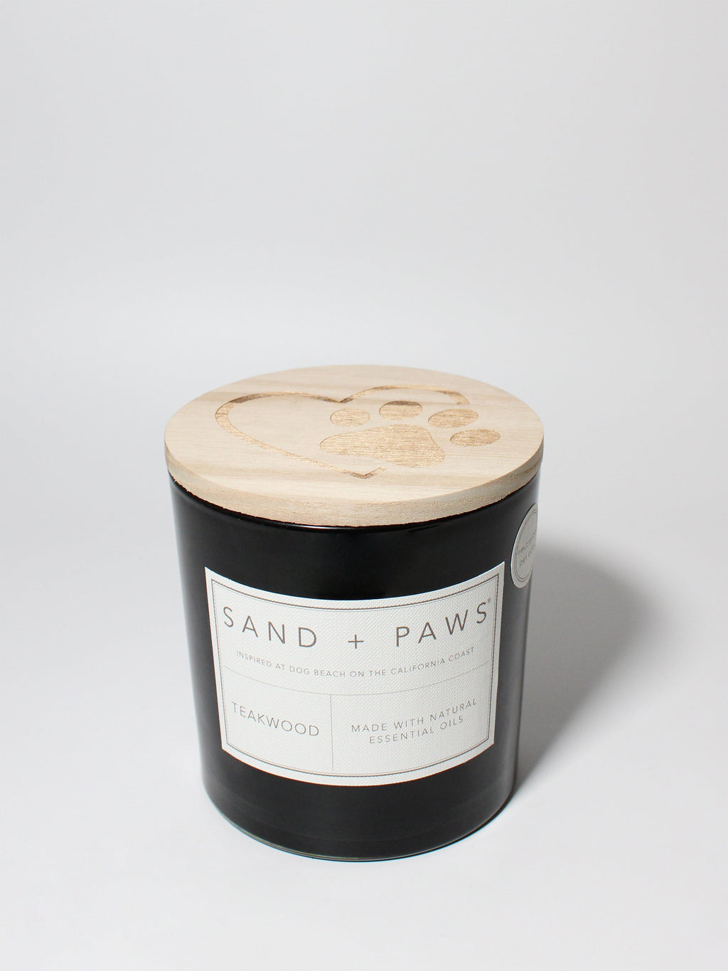 Premium Sand + Paws Teakwood 21 oz scented candle