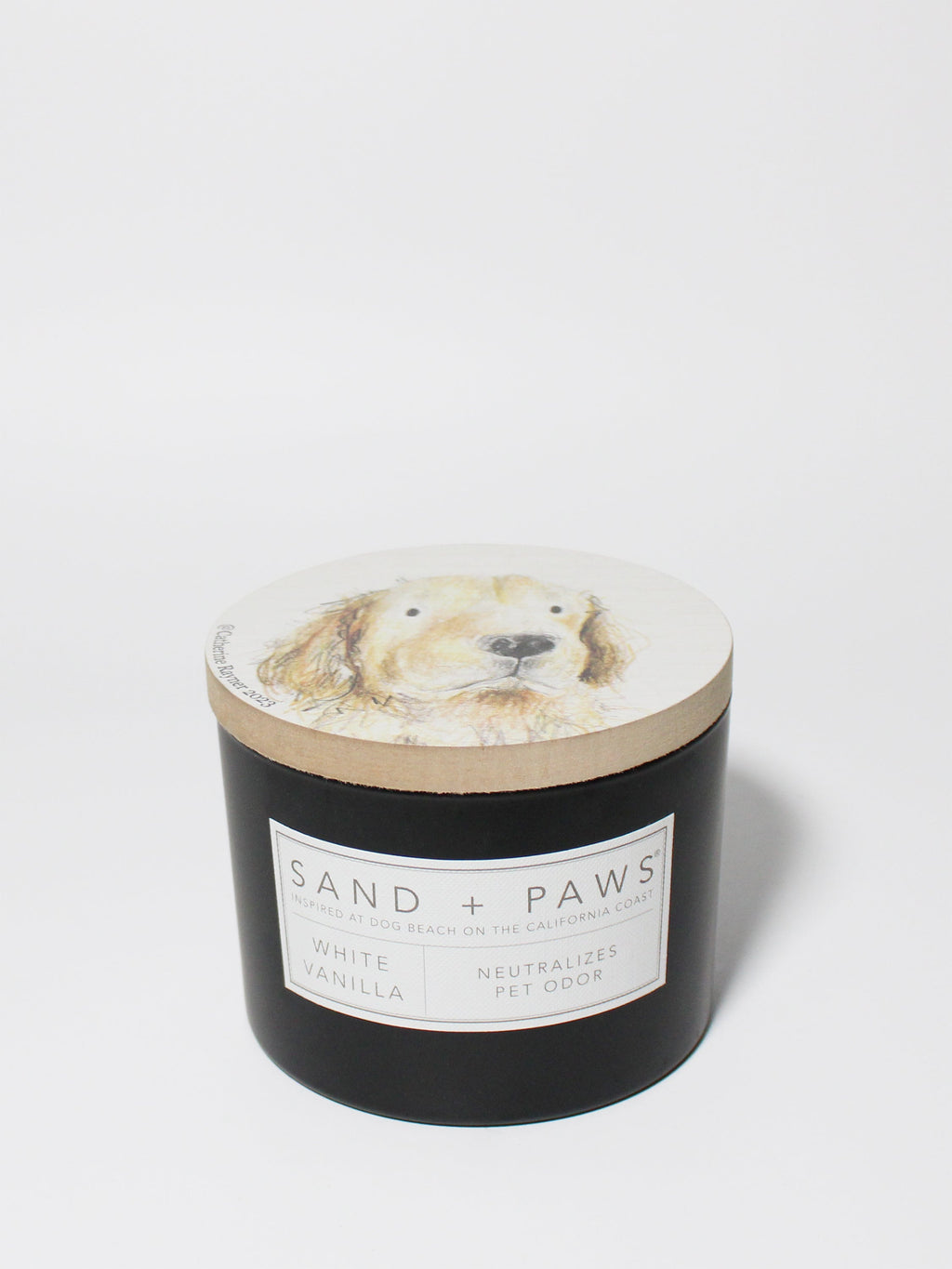 Premium Sand + Paws White Vanilla 12 oz scented candle