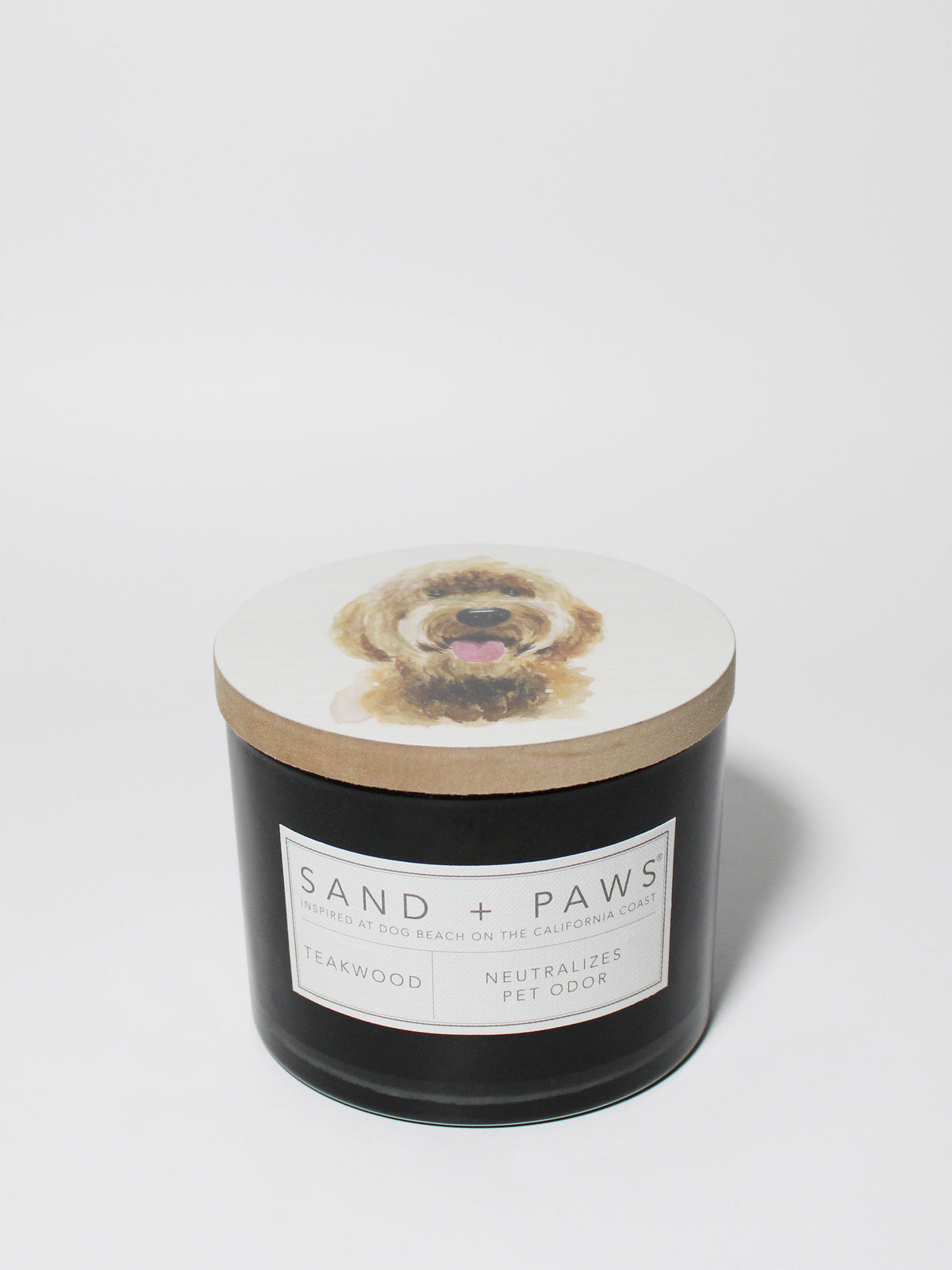 Premium Sand + Paws Teakwood 12 oz scented candle