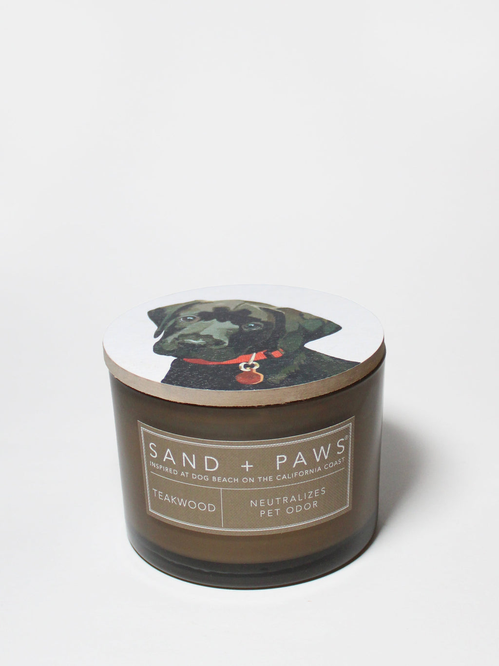 Premium Sand + Paws Teakwood 12 oz scented candle