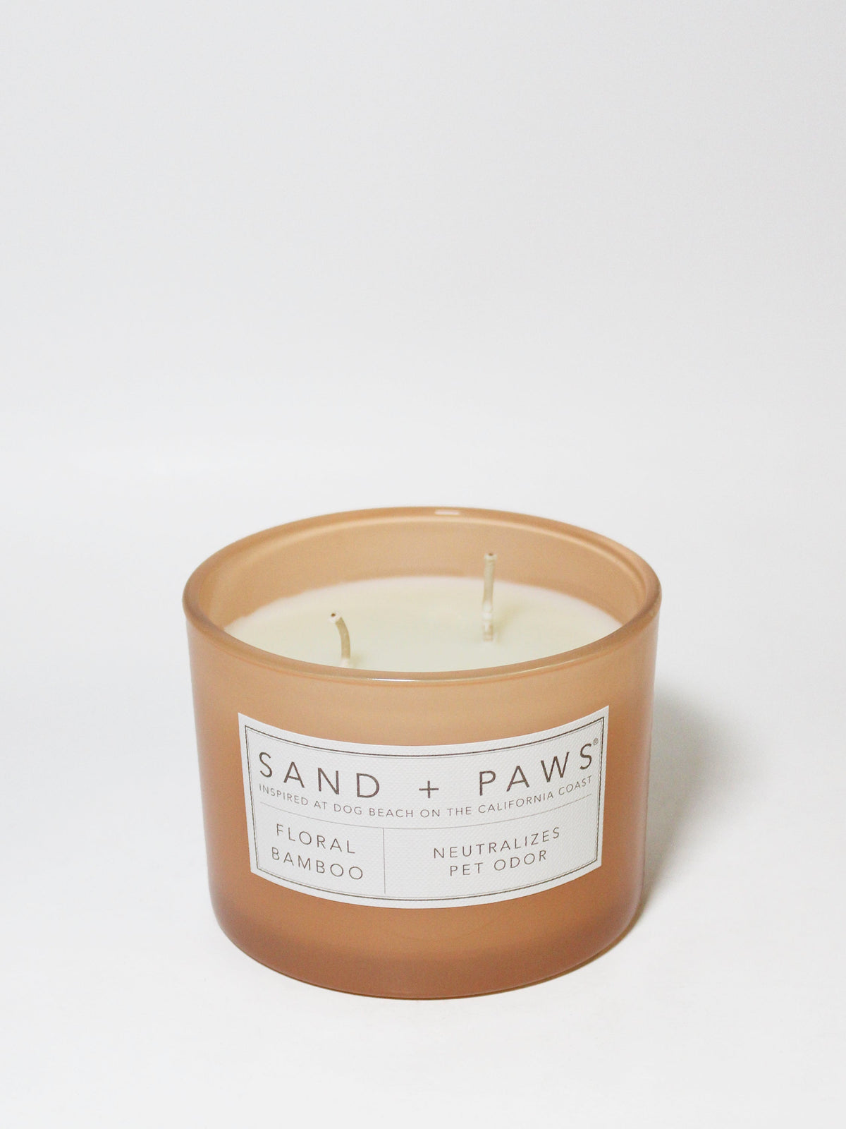 Premium Sand + Paws Floral Bamboo 12 oz scented candle