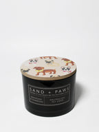 Premium Sand + Paws Mahogany & Teakwood 12 oz scented candle