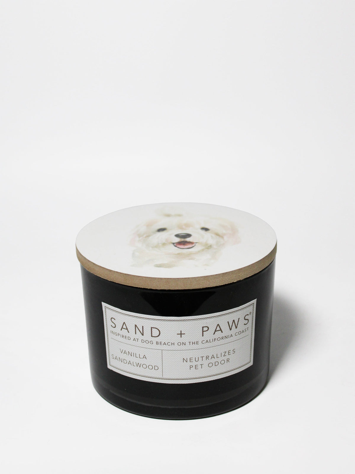 Premium Sand + Paws Vanilla Sandalwood 12 oz scented candle