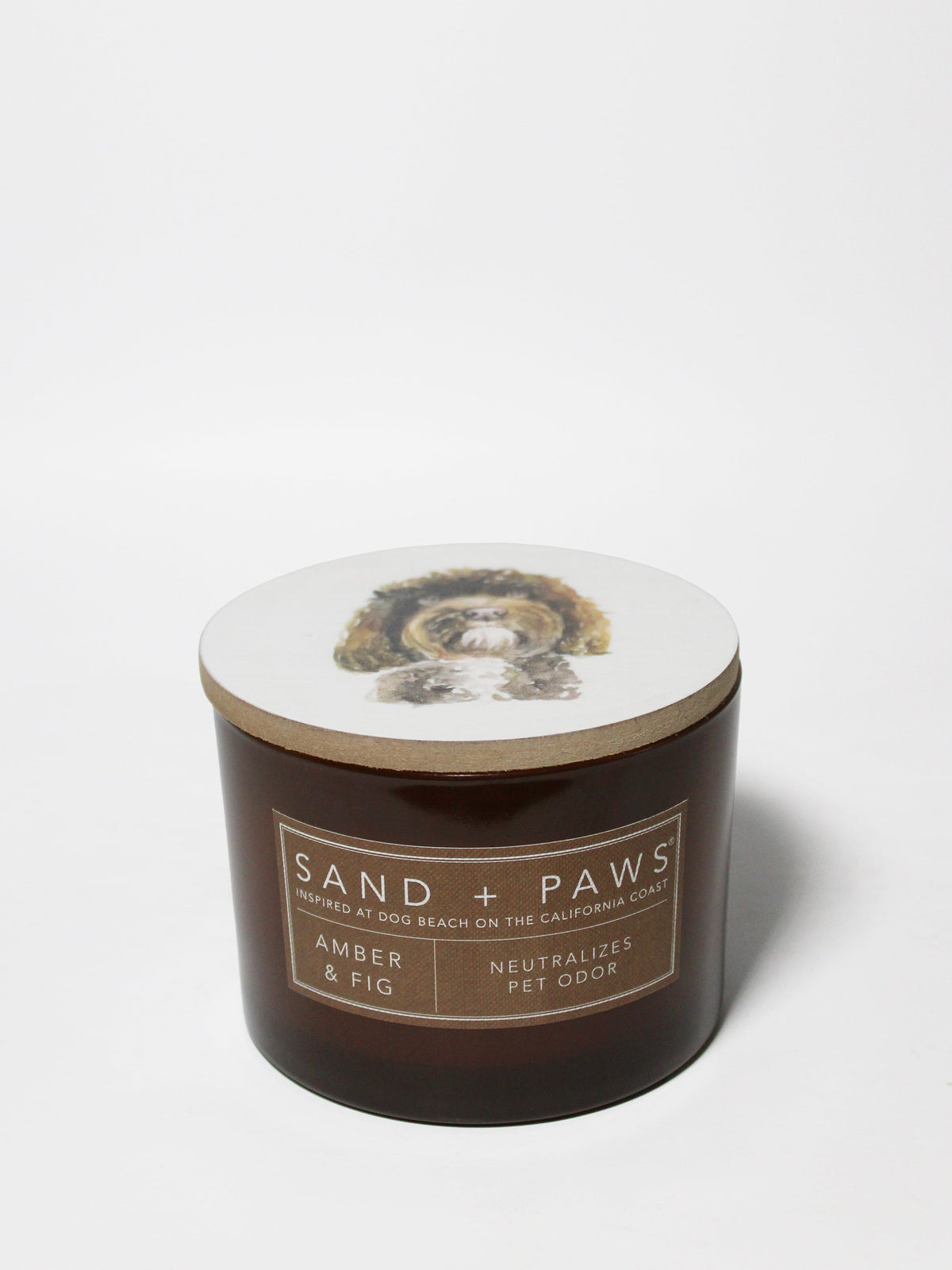 Premium Sand + Paws Amber & Fig 12 oz scented candle