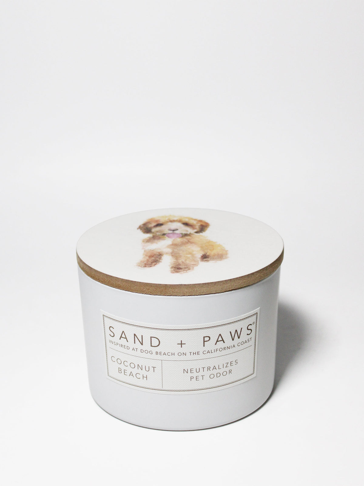 Premium Sand + Paws Coconut Beach 12 oz scented candle