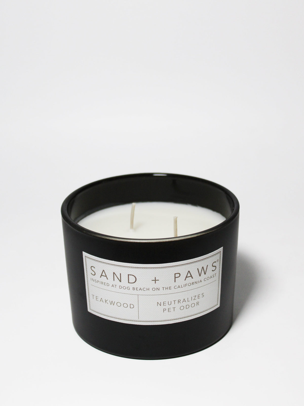 Premium Sand + Paws Teakwood 12 oz scented candle
