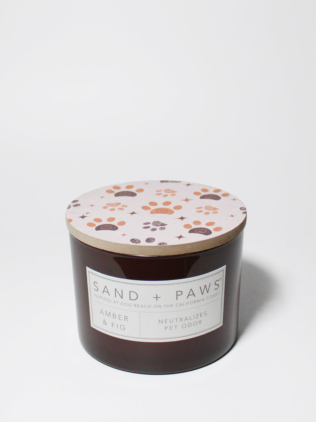 Premium Sand + Paws Amber & Fig 12 oz scented candle