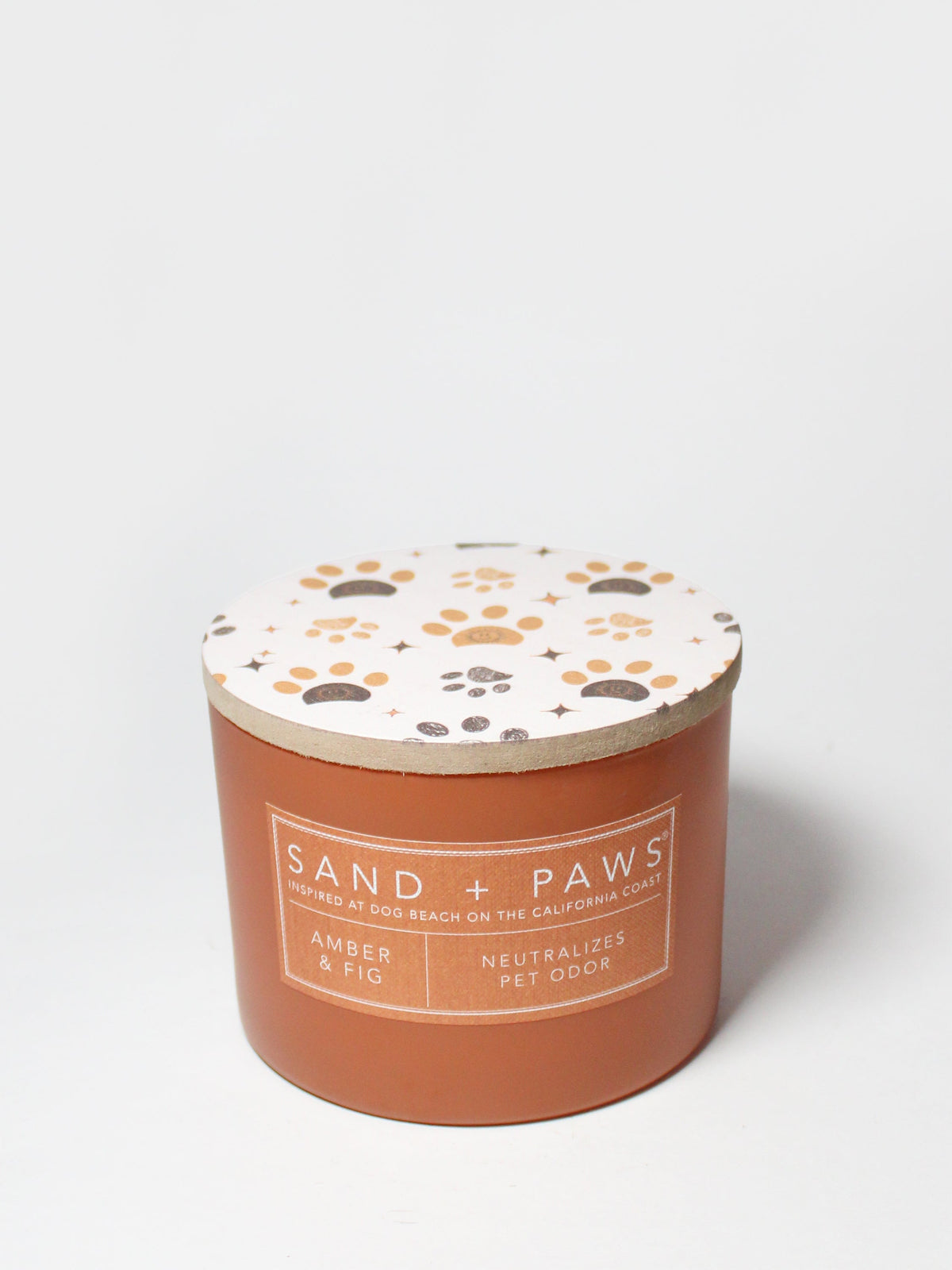 Premium Sand + Paws Amber & Fig 12 oz scented candle