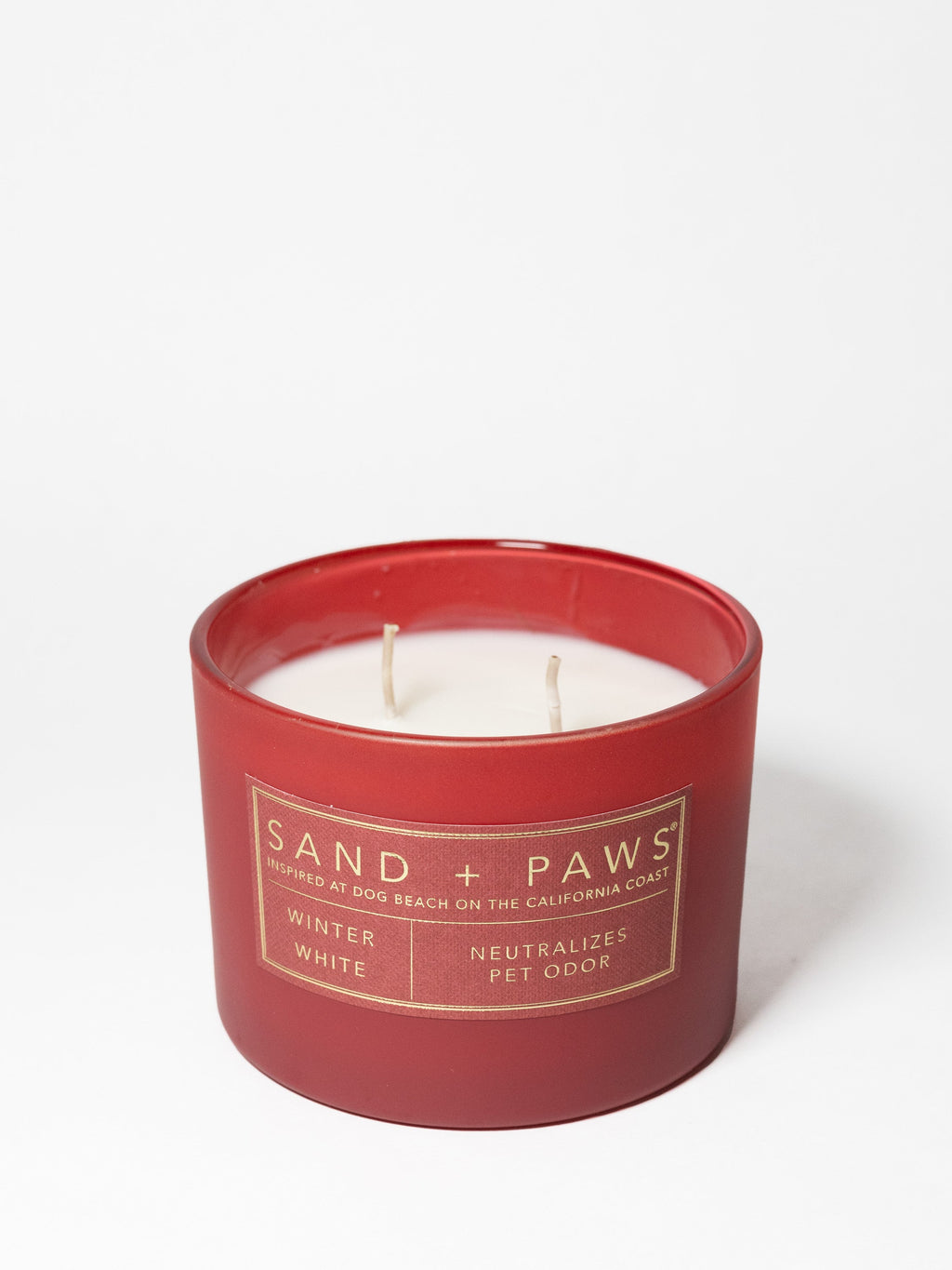 Premium Sand + Paws Winter White 12 oz scented candle