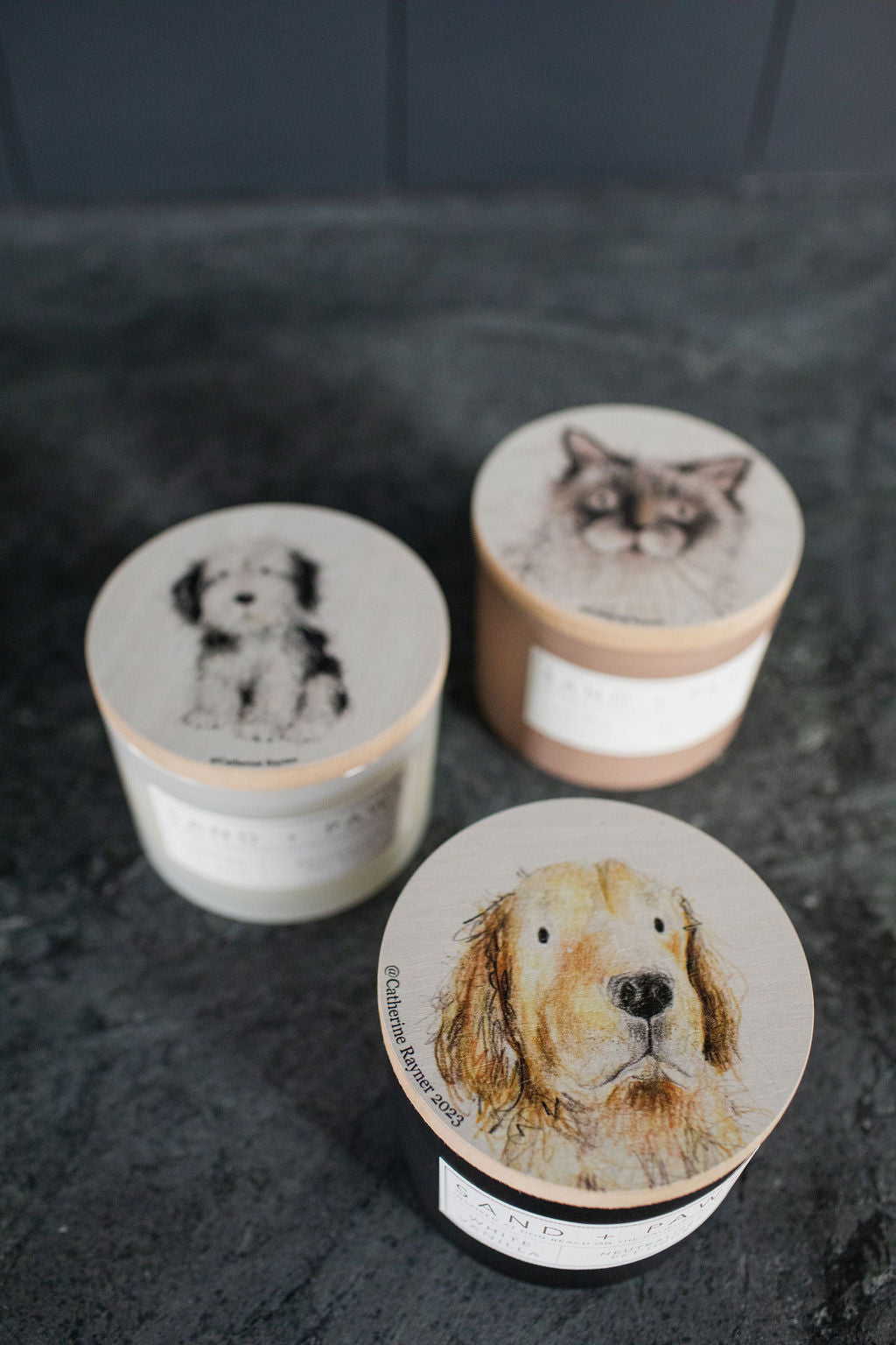 Premium Sand + Paws White Vanilla 12 oz scented candle