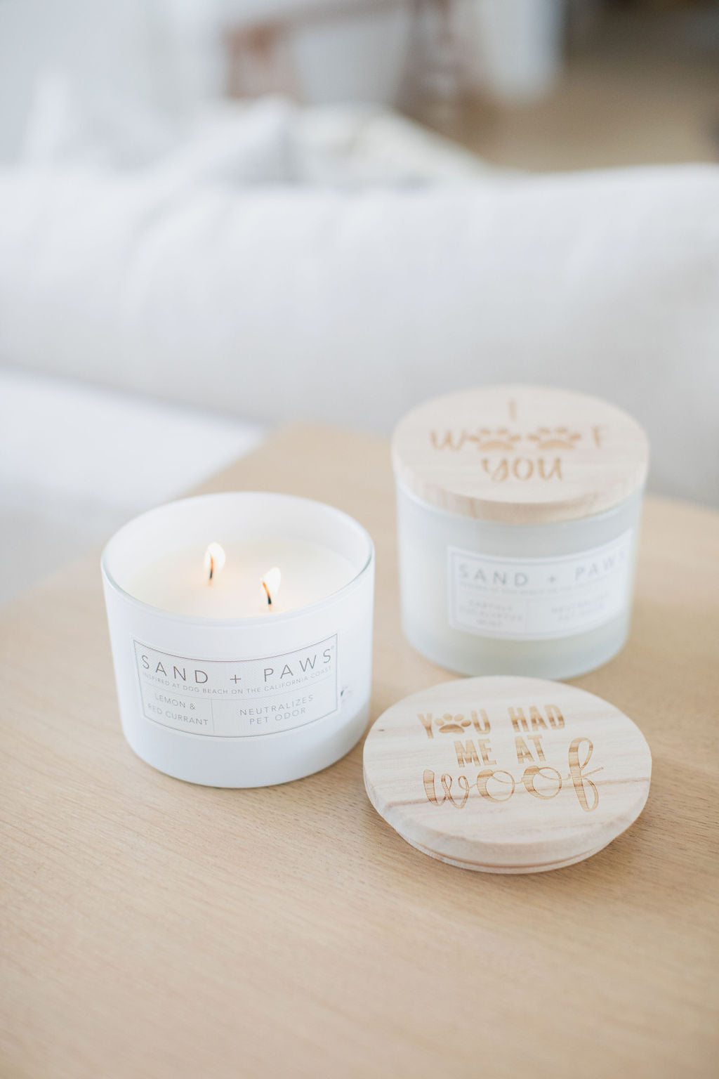 Premium Sand + Paws Lemon & Red Currant 12 oz scented candle