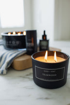 Premium Teakwood 12 oz scented candle