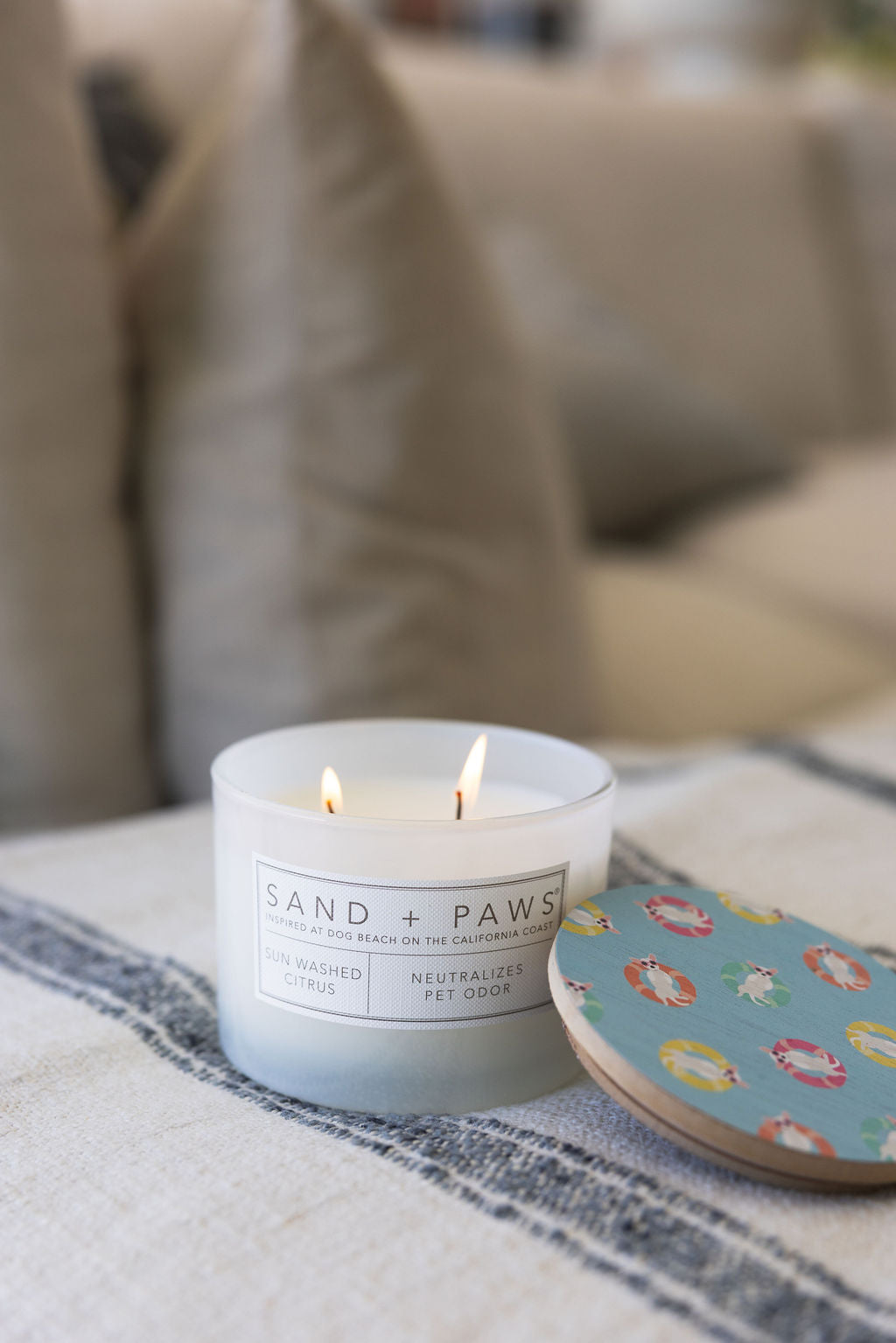 Premium Sand + Paws Sun Washed Citrus 12 oz scented candle