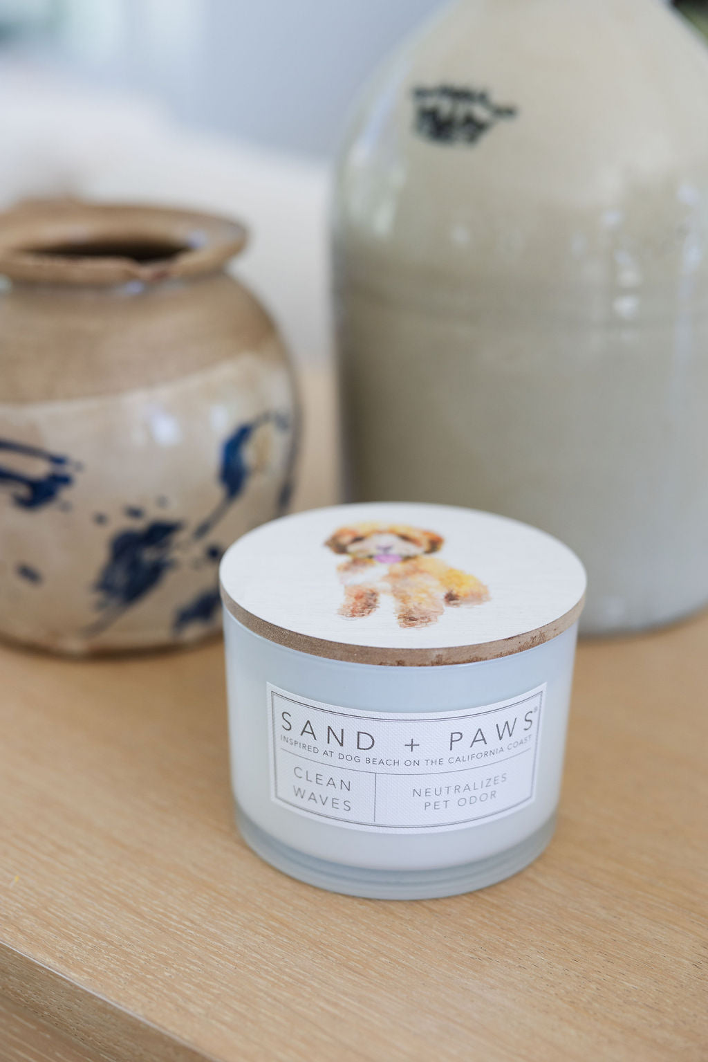 Premium Sand + Paws Clean Waves 12 oz scented candle