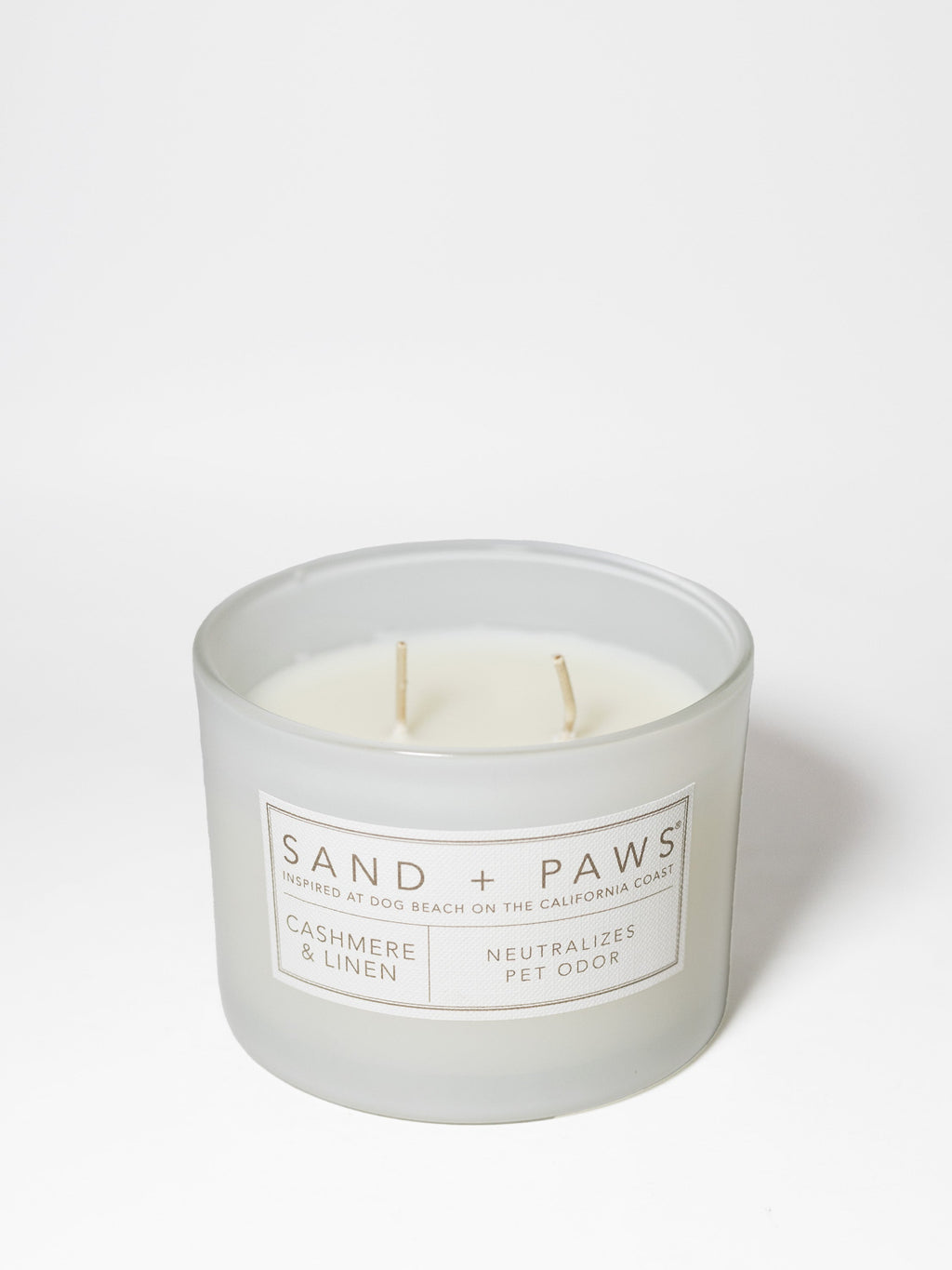 Premium Sand + Paws Cashmere & Linen 12 oz scented candle