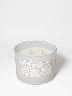 Premium Sand + Paws Cashmere & Linen 12 oz scented candle