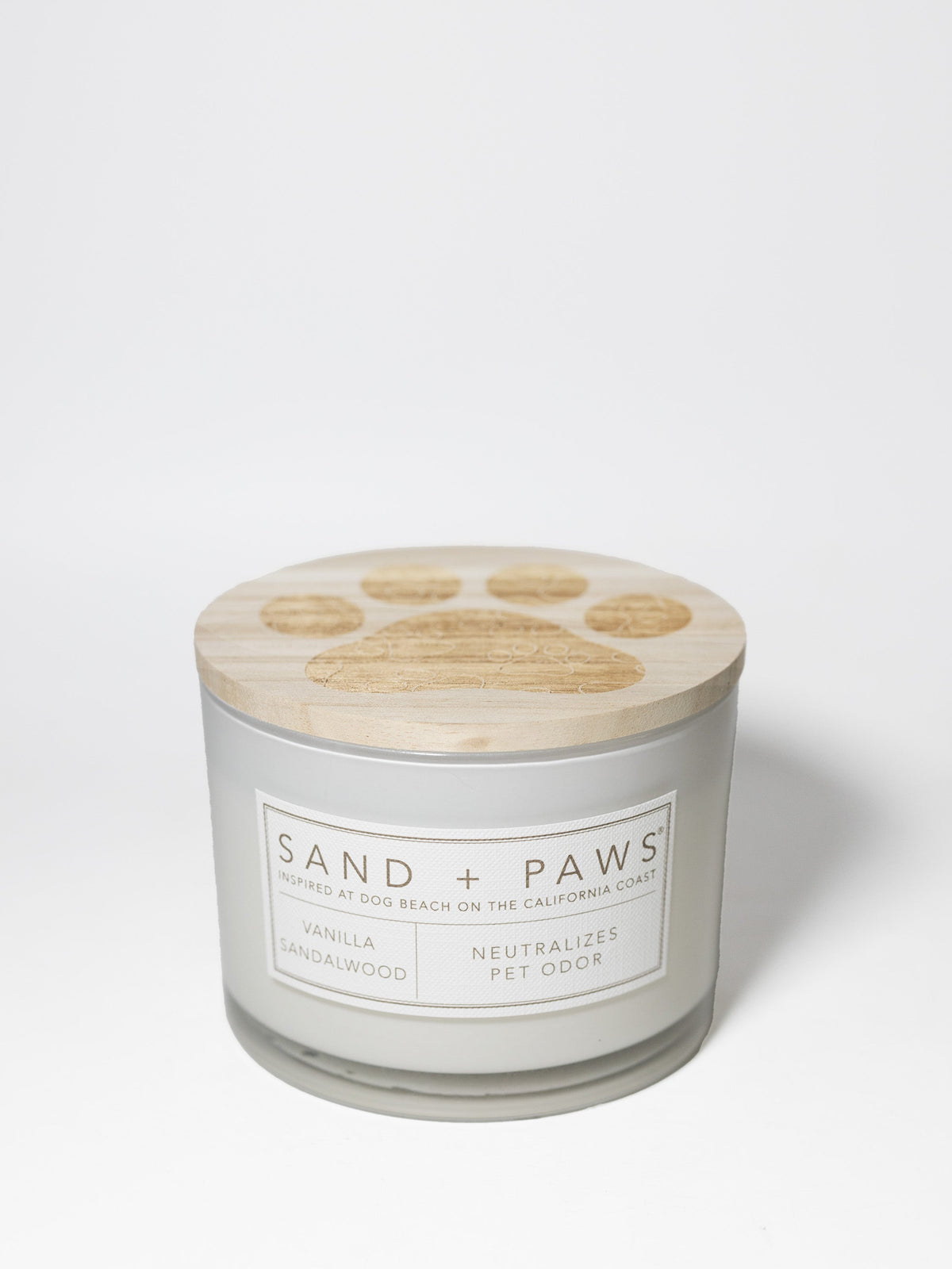 Premium Sand + Paws Vanilla Sandalwood 12 oz scented candle