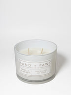 Premium Sand + Paws Vanilla & Amber 12 oz scented candle