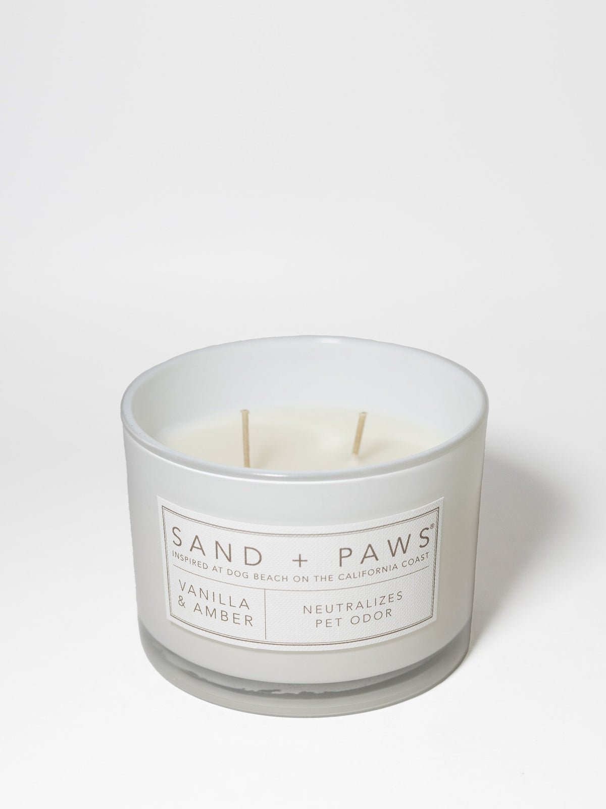 Premium Sand + Paws Vanilla & Amber 12 oz scented candle