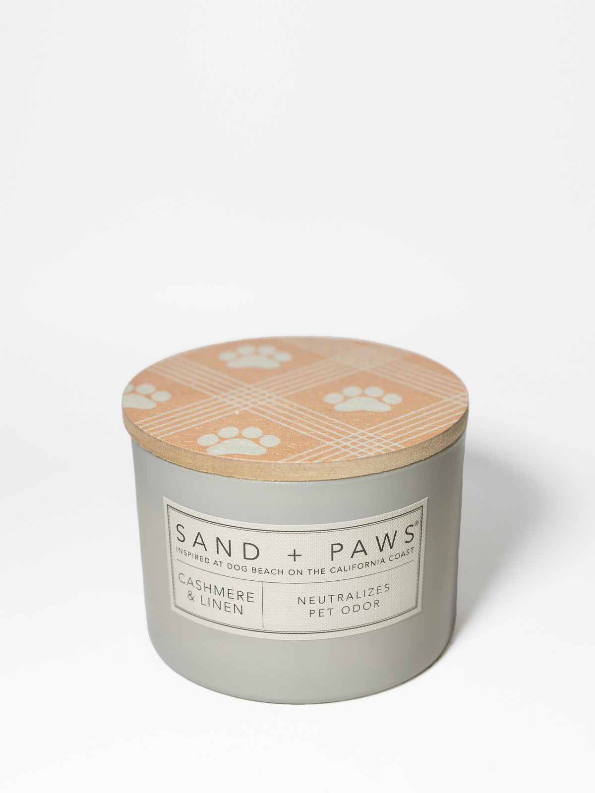 Premium Sand + Paws Cashmere & Linen 12 oz scented candle