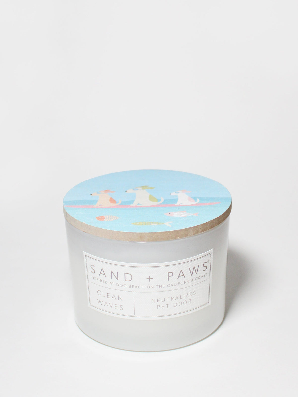 Premium Sand + Paws Clean Waves 12 oz scented candle